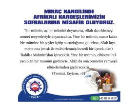 Miraç Kandili Kumanya Yardımı